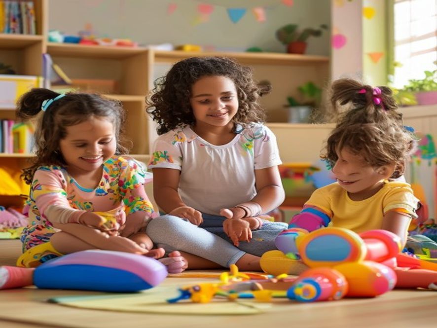 Crianças da Educação Infantil em atividade lúdica