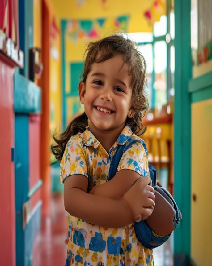 Família e criança da Educação Infantil da Escola Maria de Fátima
